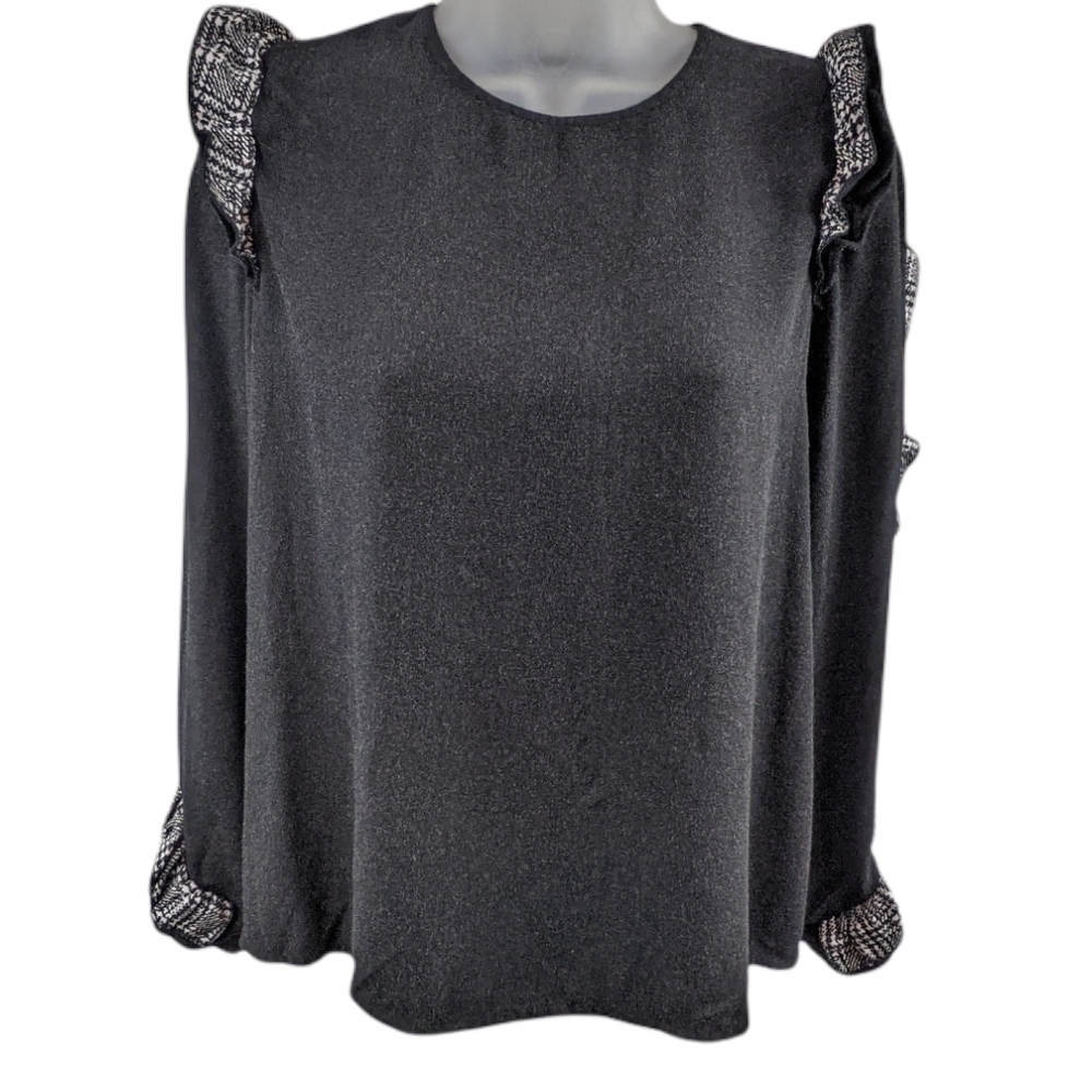 Zara Basics Collection Ruffle Blouse Sz Large